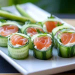 Gurken Sushi mit Lachs und Frischkäse First Image First Image