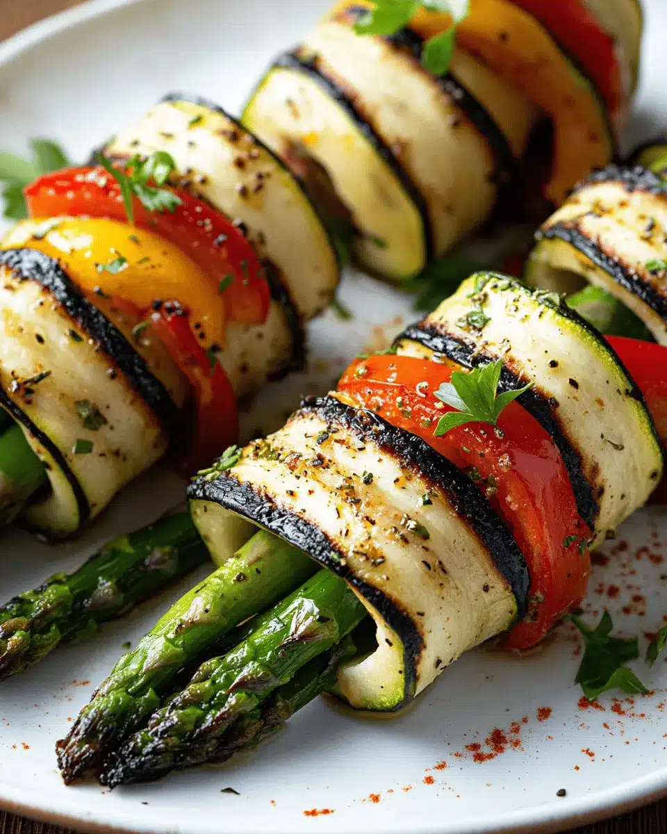 Gegrillte Zucchini-Röllchen: Bold Flavors with Asparagus & Peppers