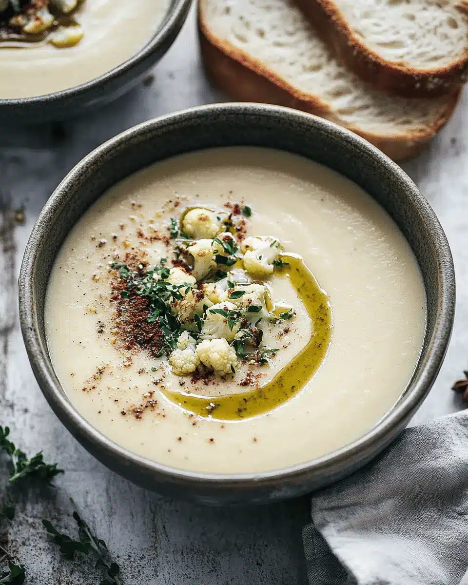 Blumenkohlsuppe mit Tahin und Kräuteröl: Comfort in a Bowl