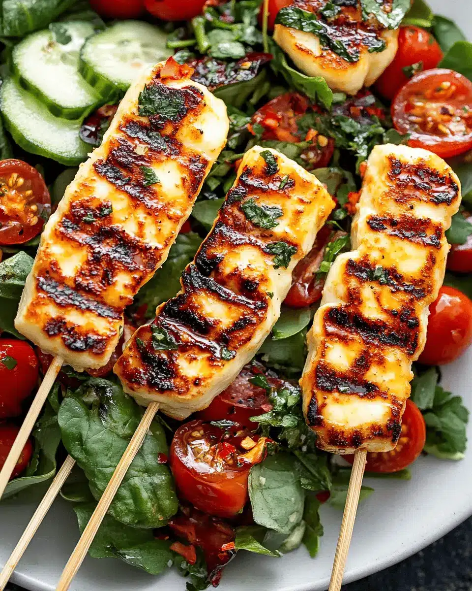Halloumi-Spieße mit buntem Salat: Juicy Goodness Awaits