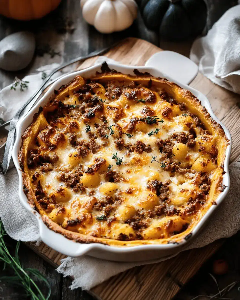 Saftiger Kürbis-Gnocchi-Auflauf: Creamy Comfort with Beef & Mozzarella