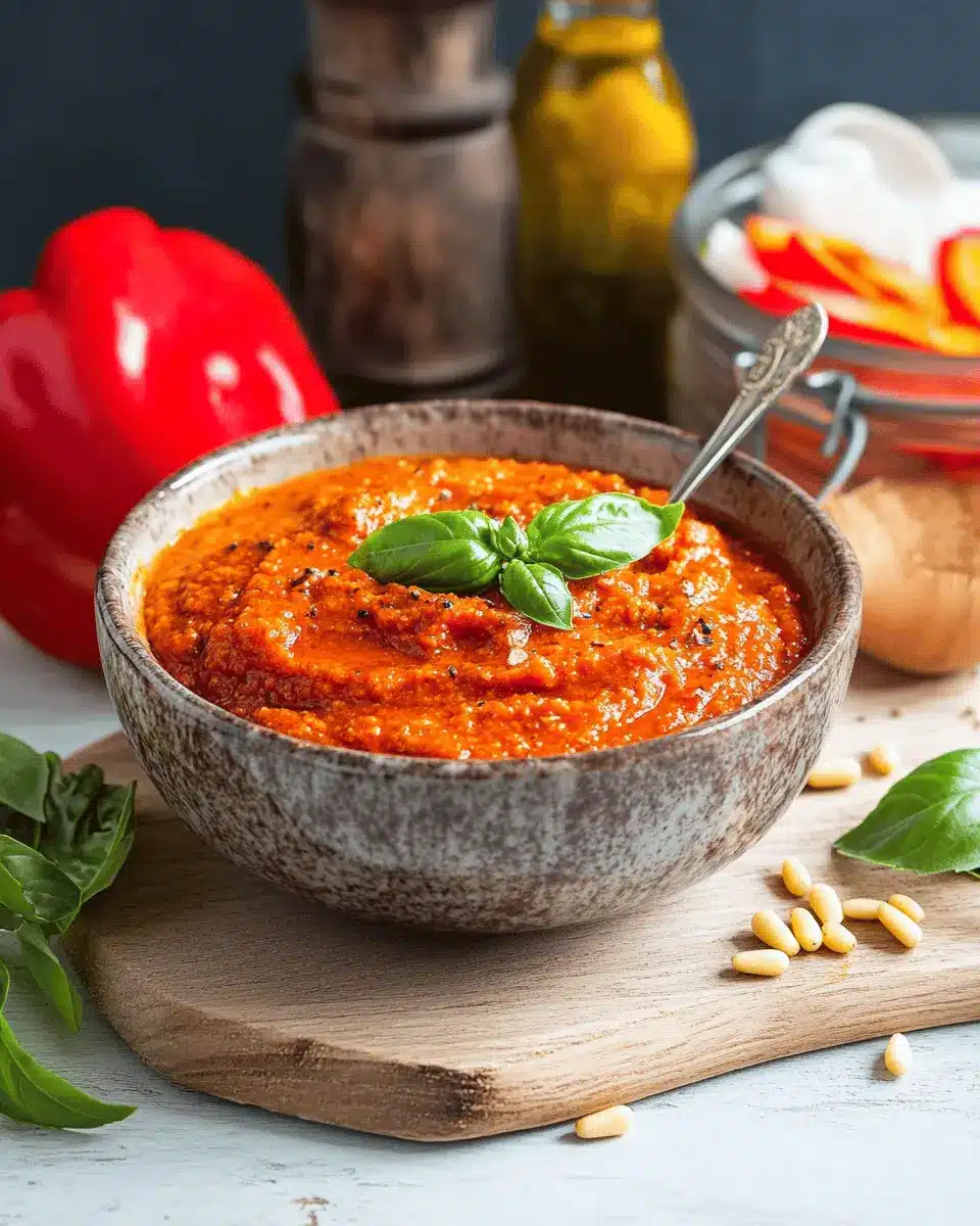 Rotes Pesto mit gegrillter Paprika First Image First Image