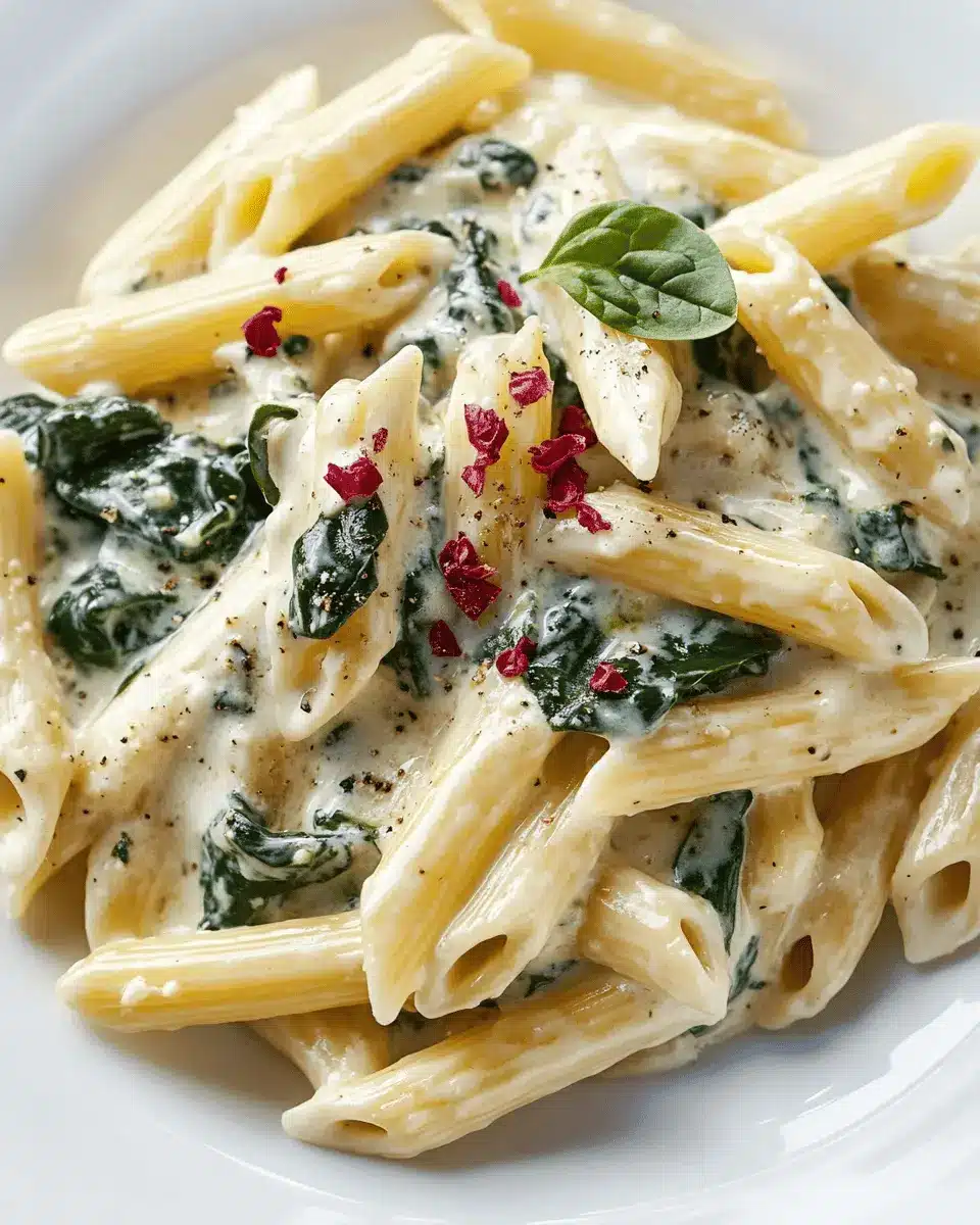Penne mit Gorgonzola-Sahne-Sauce: Indulgent Spinach Delight