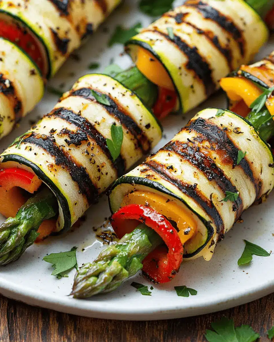 Gegrillte Zucchini-Röllchen: Bold Flavors with Asparagus & Peppers