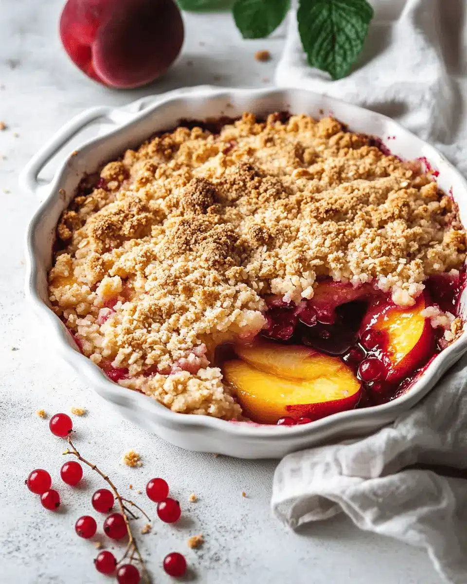 Pfirsich-Johannisbeer-Crumble Rezept: Irresistibly Fruity Delight