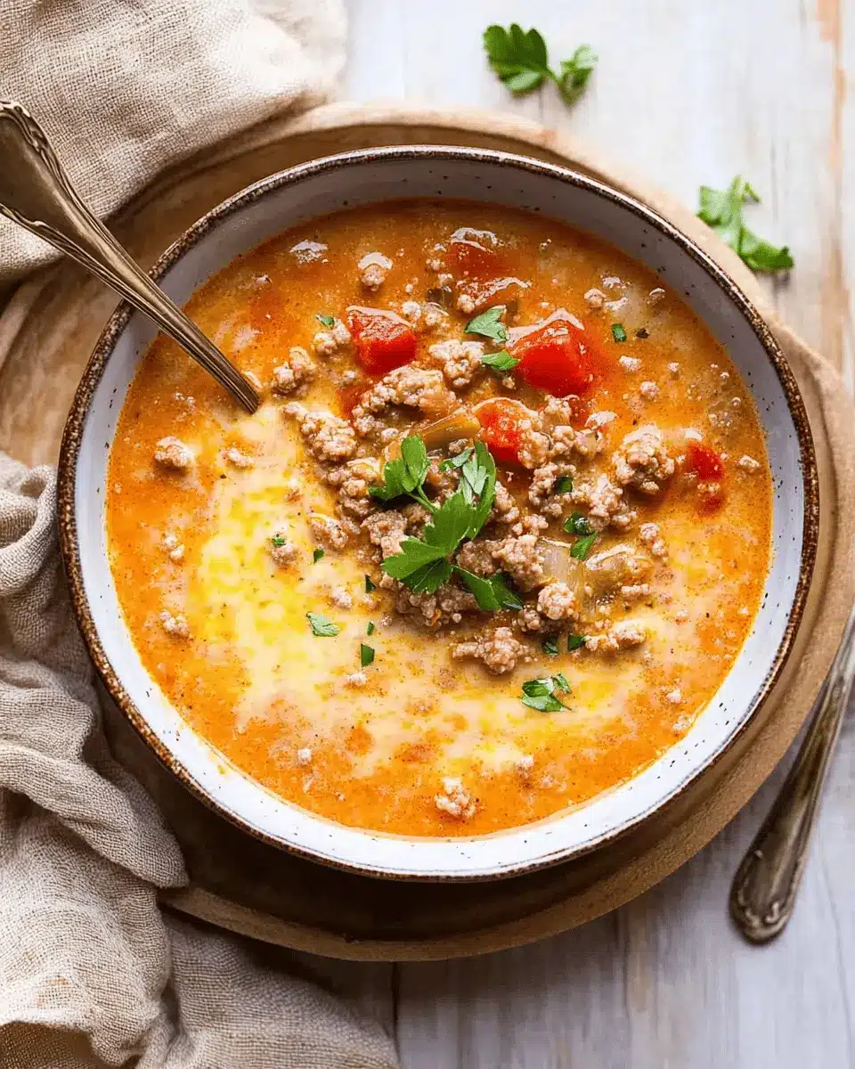 Tomatige Hackfleisch-Käse-Suppe: 45-Minuten-Wunder für Gemütlichkeit