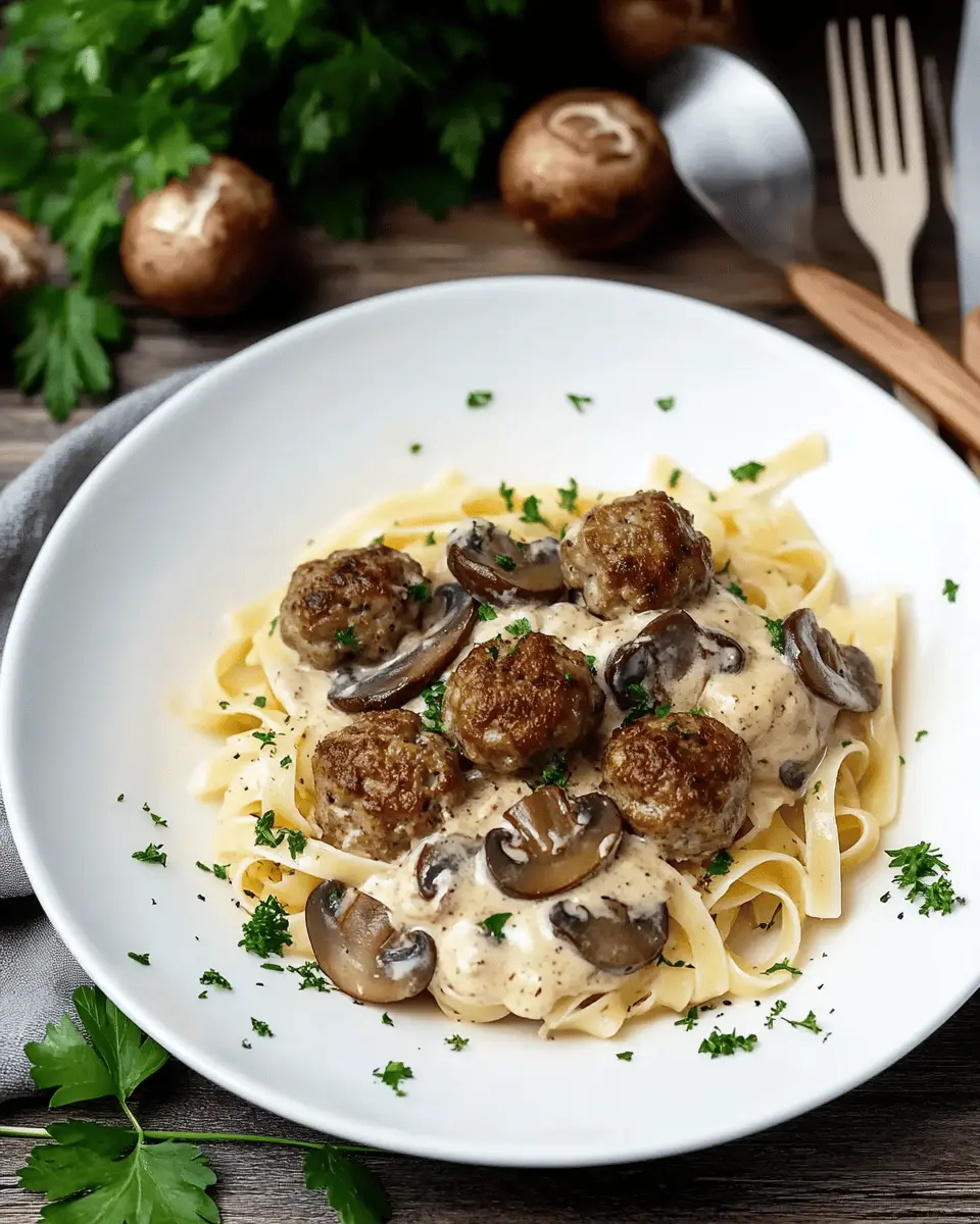 Nudeln mit Pilzen und Hackbällchen: A Cozy Comfort Dish