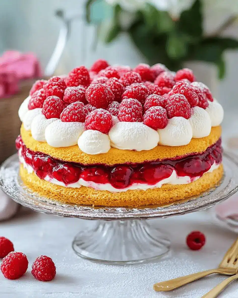 Windbeuteltorte mit Himbeeren ganz einfach gemacht First Image First Image