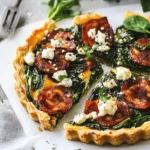Pikante Spinat Tarte mit Chorizo und Feta Rezept First Image First Image
