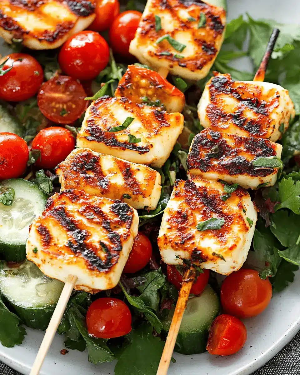 Halloumi-Spieße mit buntem Salat: Juicy Goodness Awaits