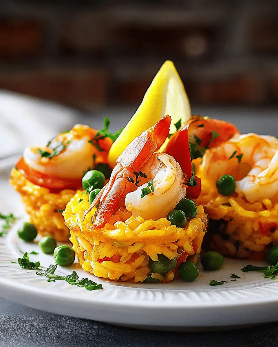 Paella-Törtchen mit Meeresfrüchten
