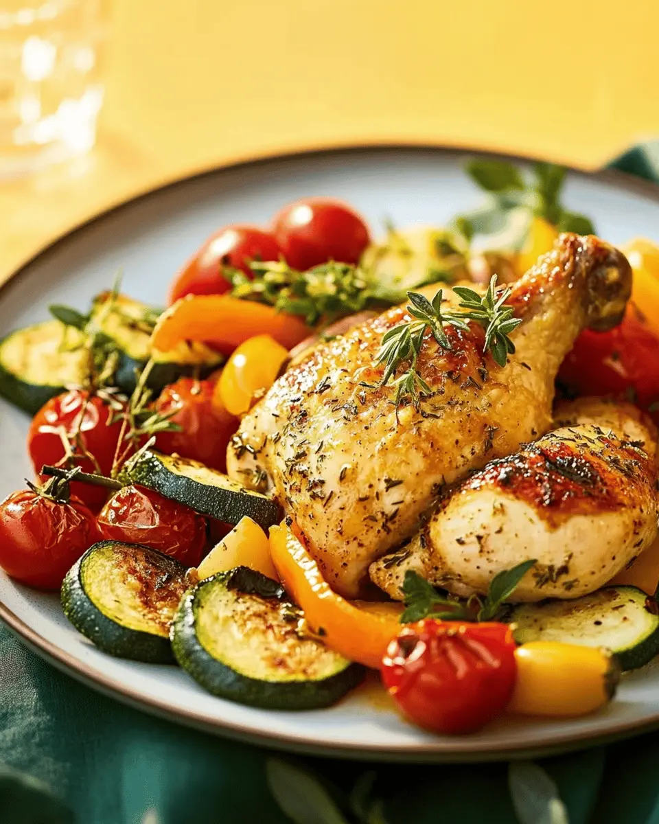 Ofen-Hähnchen mit mediterranem Gemüse