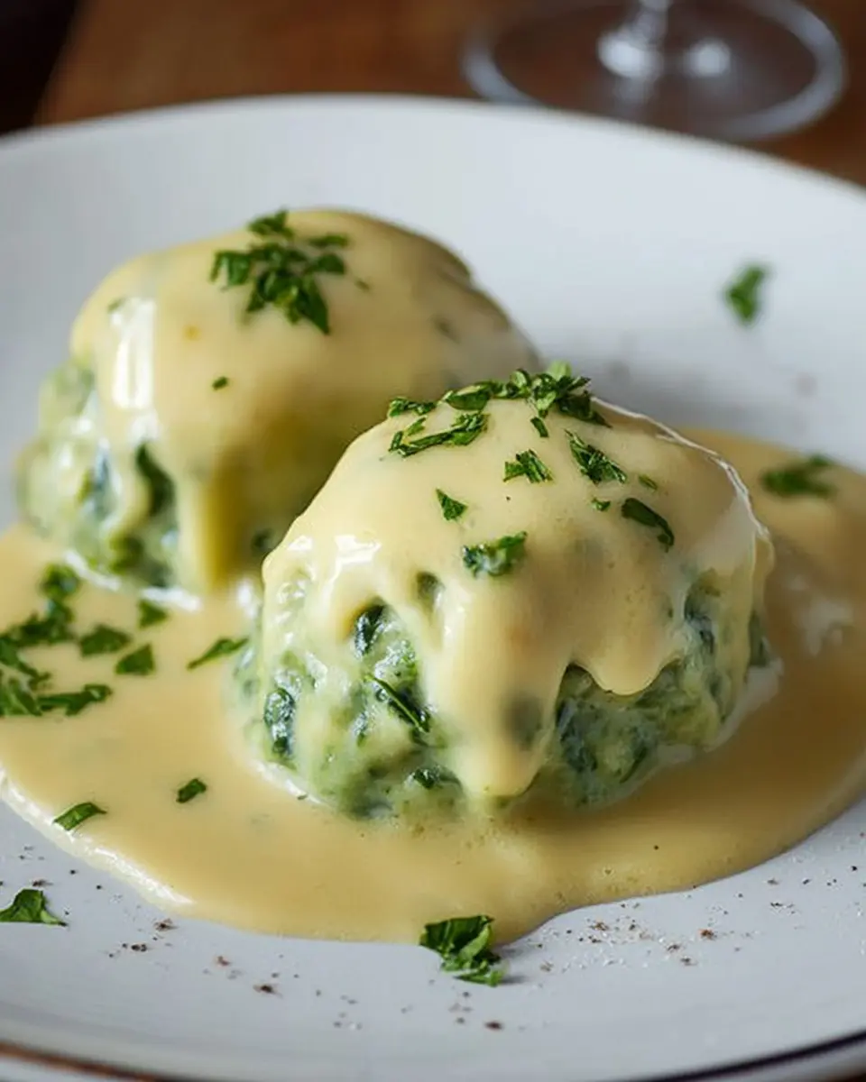 Spinatknödel mit Käsesauce als Hauptgericht: Irresistibly Indulgent!