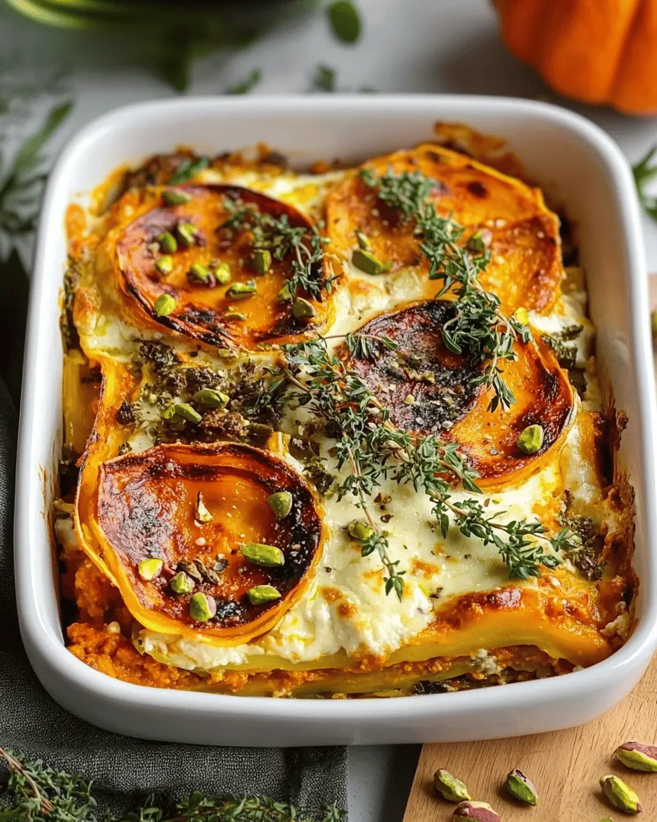 Kürbis Lasagne mit Ricotta: Creamy Delight with a Pistachio Twist