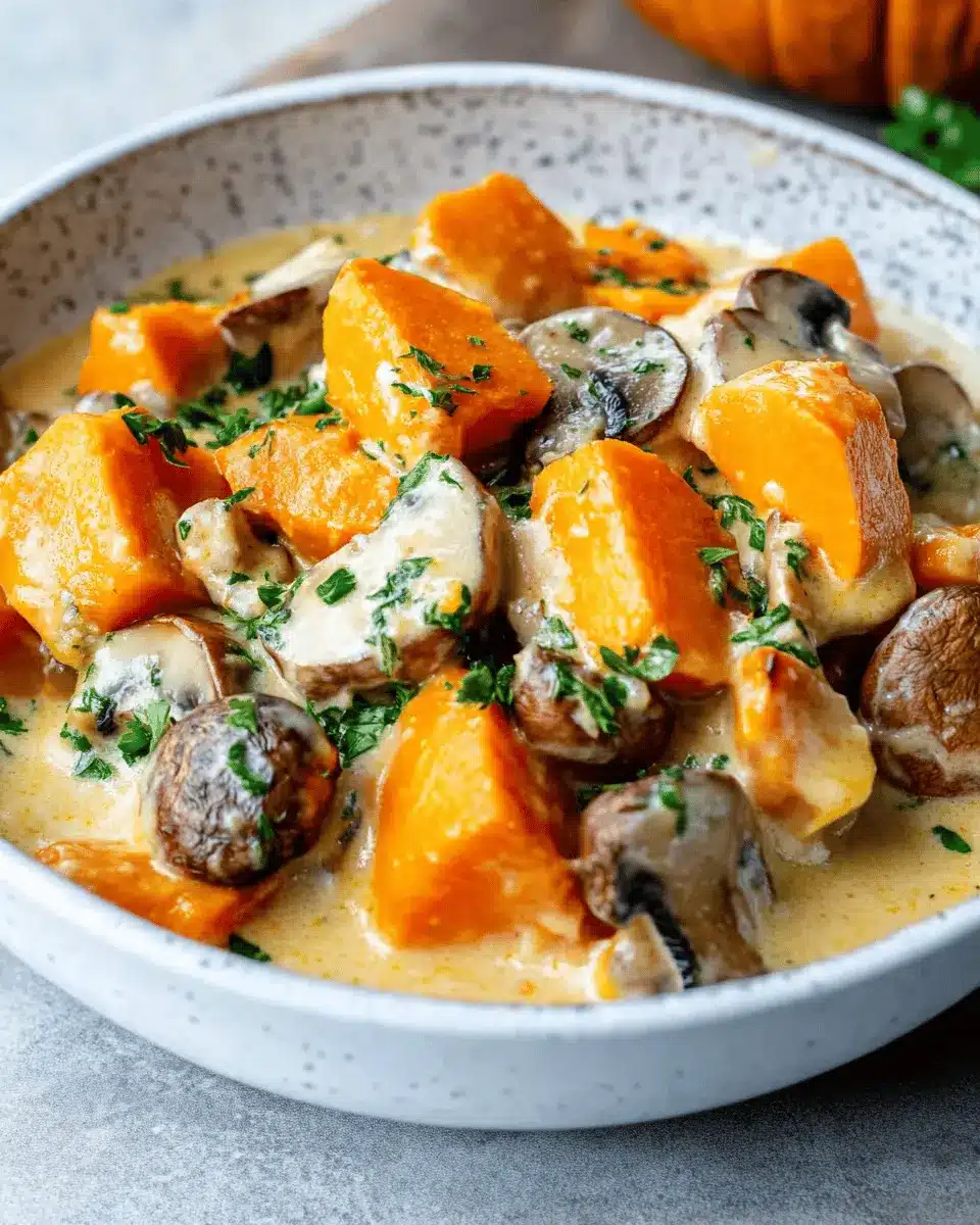 Kürbis Pilz Pfanne: Cremig, würzig und in 30 Minuten lecker!