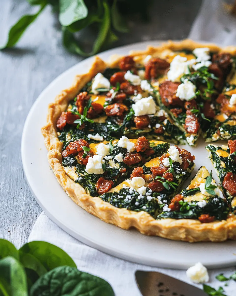 Pikante Spinat Tarte Rezept: Irresistibly Zesty with Chorizo & Feta