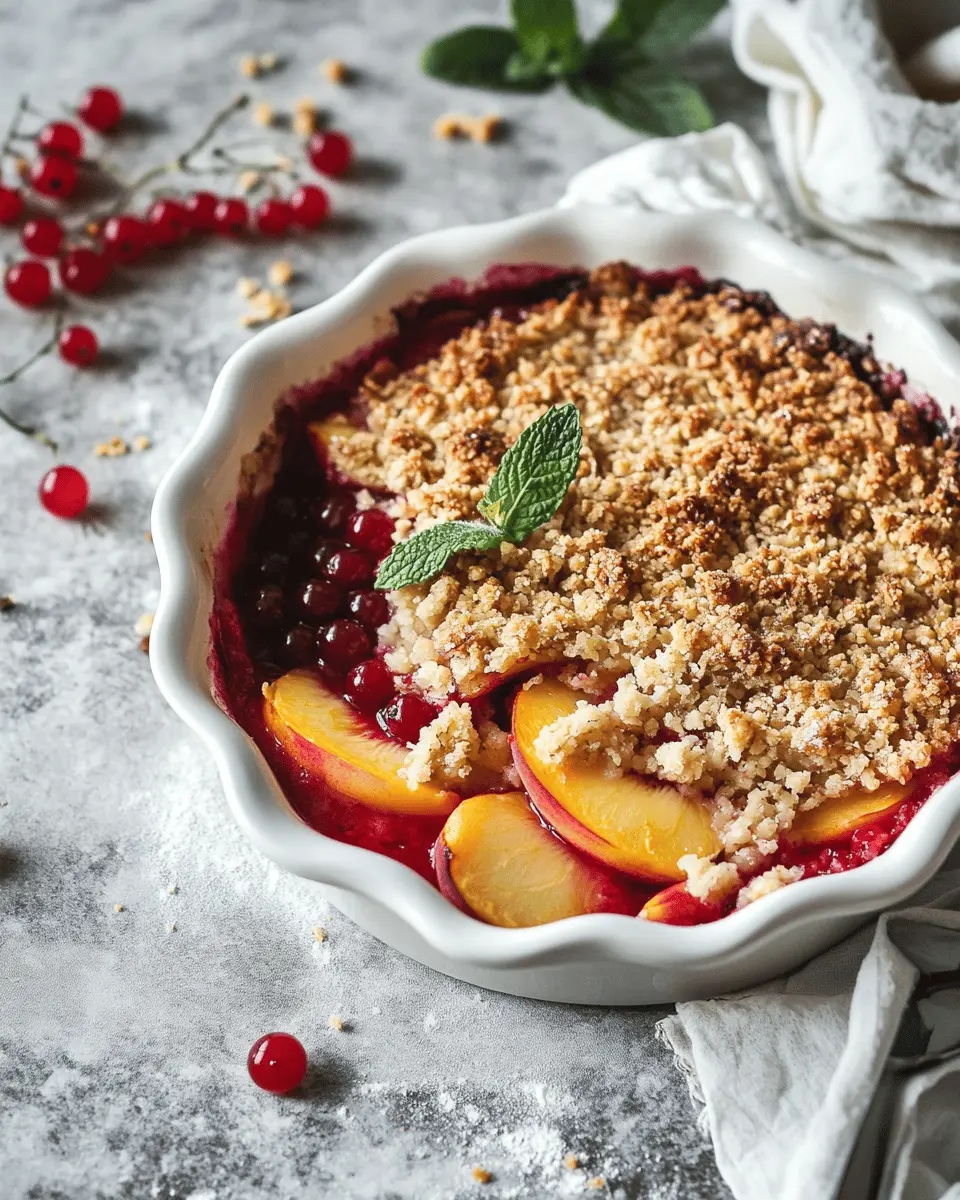 Pfirsich-Johannisbeer-Crumble Rezept: Irresistibly Fruity Delight