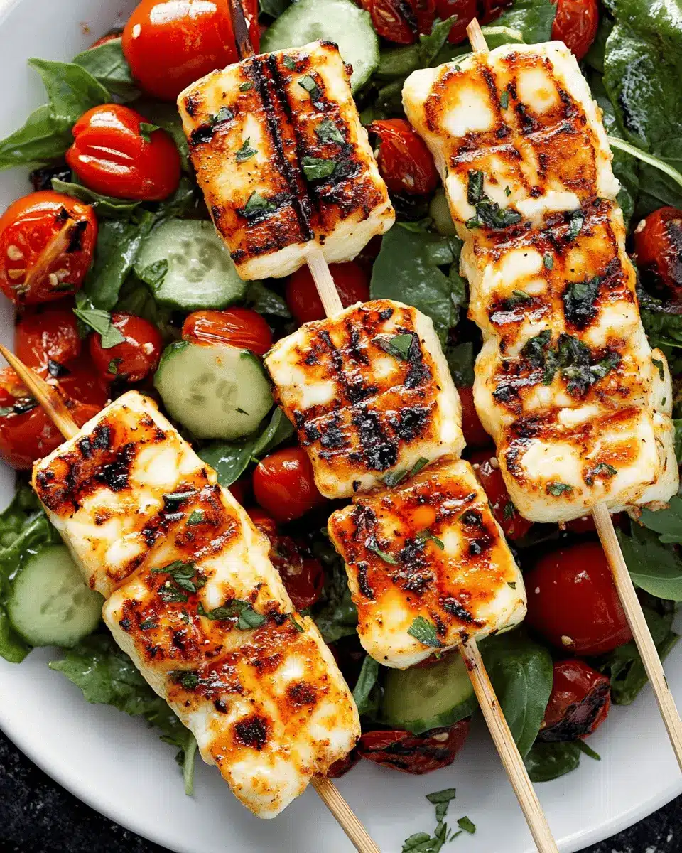 Halloumi-Spieße mit buntem Salat First Image First Image