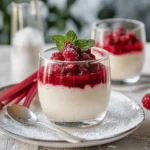 Grießpudding mit Rhabarber Himbeer Kompott Rezept First Image First Image