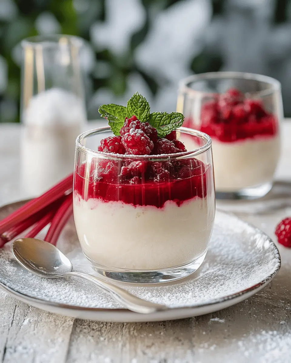 Grießpudding mit Rhabarber Himbeer Kompott Rezept First Image First Image
