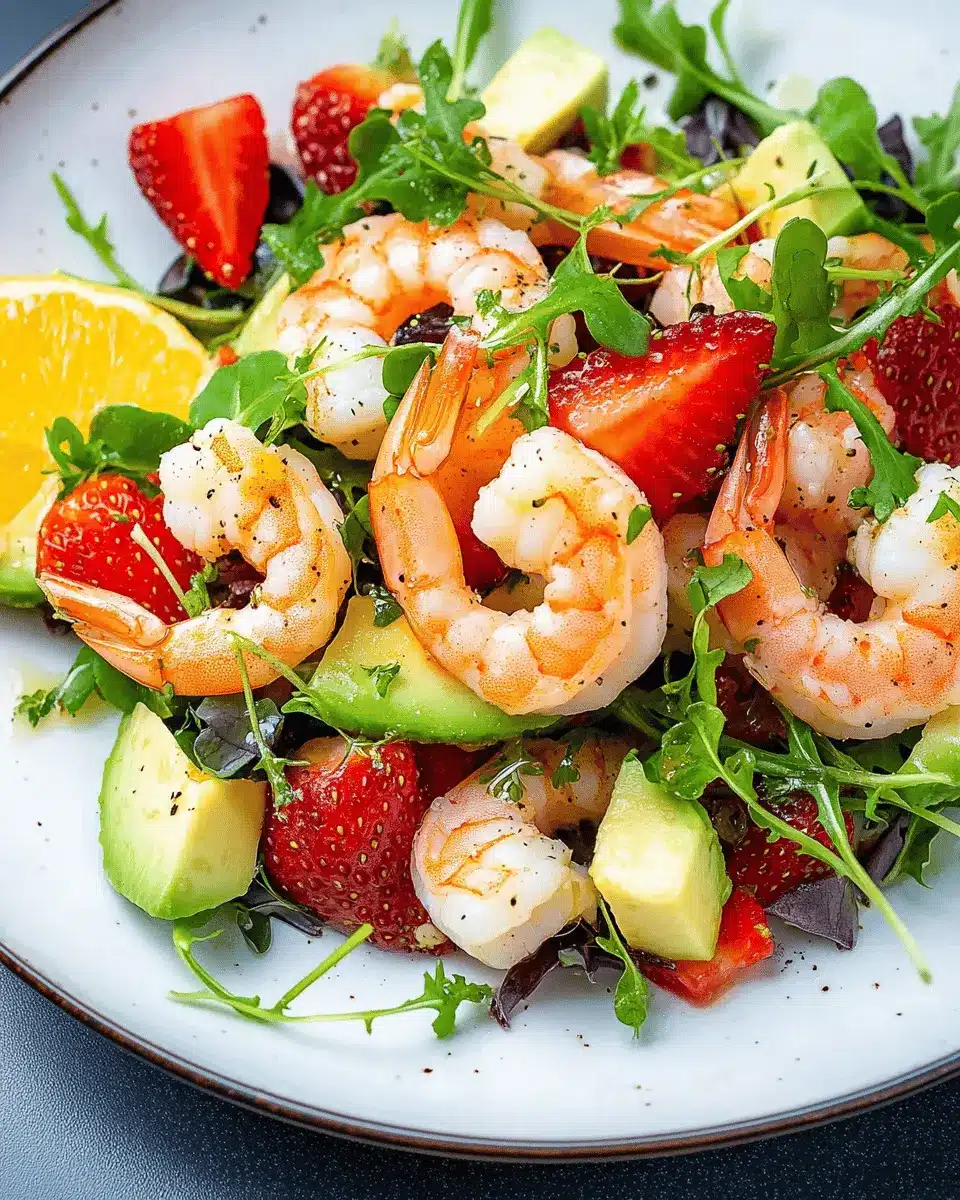 Frischer Garnelensalat: Juicy Strawberries & Avocado Bliss