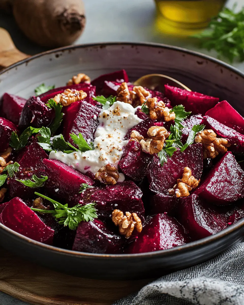 Lauwarmer Rote-Bete-Salat: Indulge in Creamy Feta Bliss!