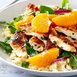 Orangen-Reis-Salat mit Chicorée und Hähnchenstreifen First Image First Image