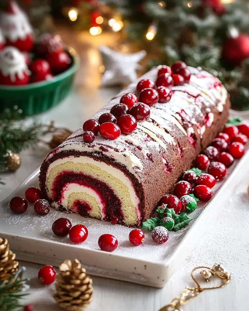 Zweifarbige Weihnachtsbiskuitrolle: Irresistibly Festive Delight