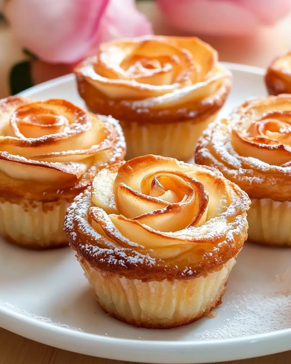 Apfelmuffins in Rosenform