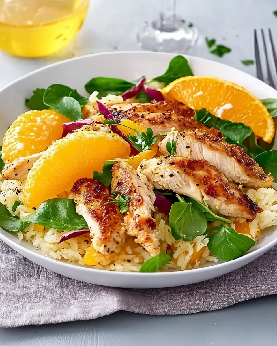 Orangen-Reis-Salat mit Chicorée und Hähnchenstreifen: Refreshingly Bold!