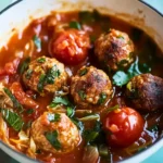 Tomaten-Wirsing-Eintopf mit Merrettich-Meatballs First Image First Image