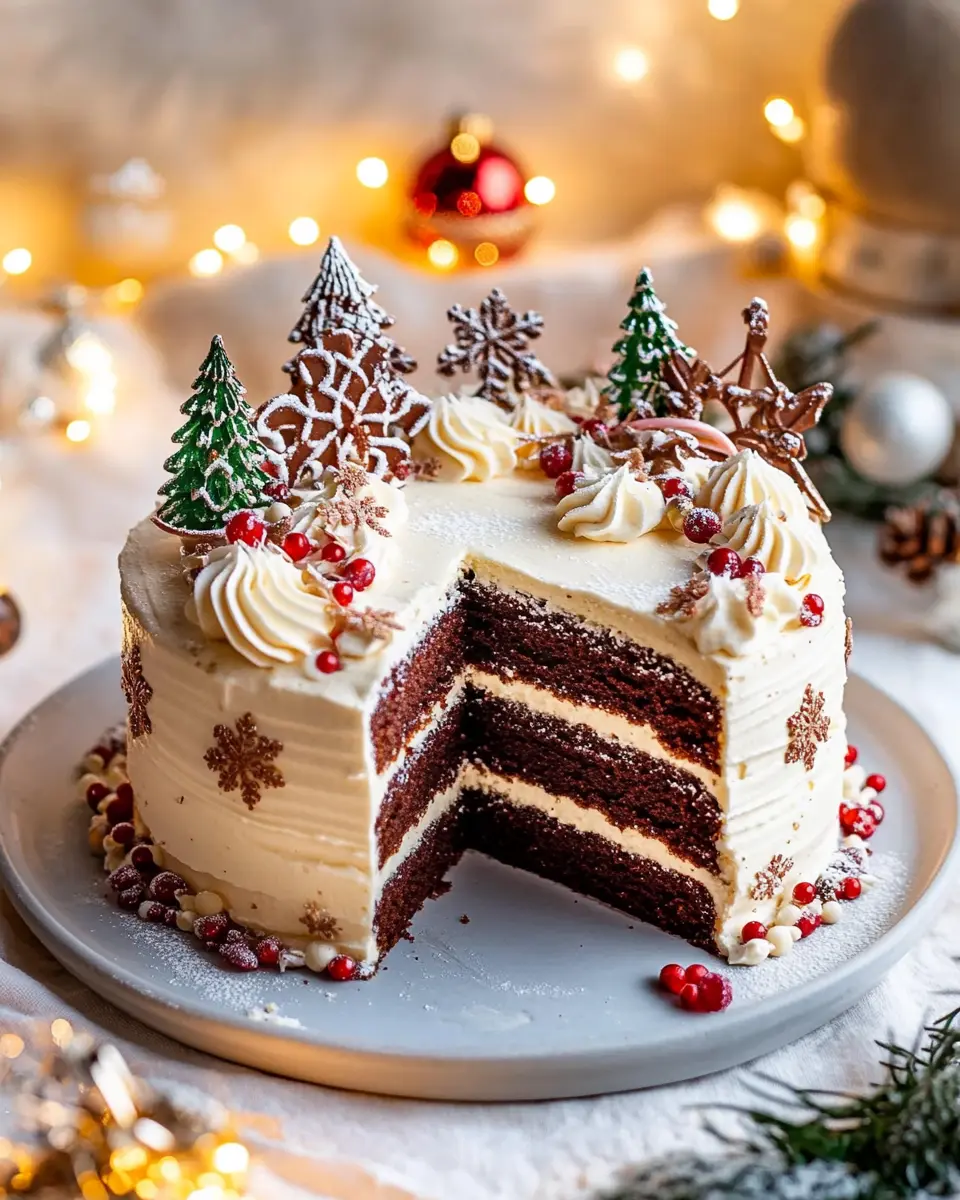 Weihnachtstorte mit festlicher Deko: Indulgent Creamy Delight