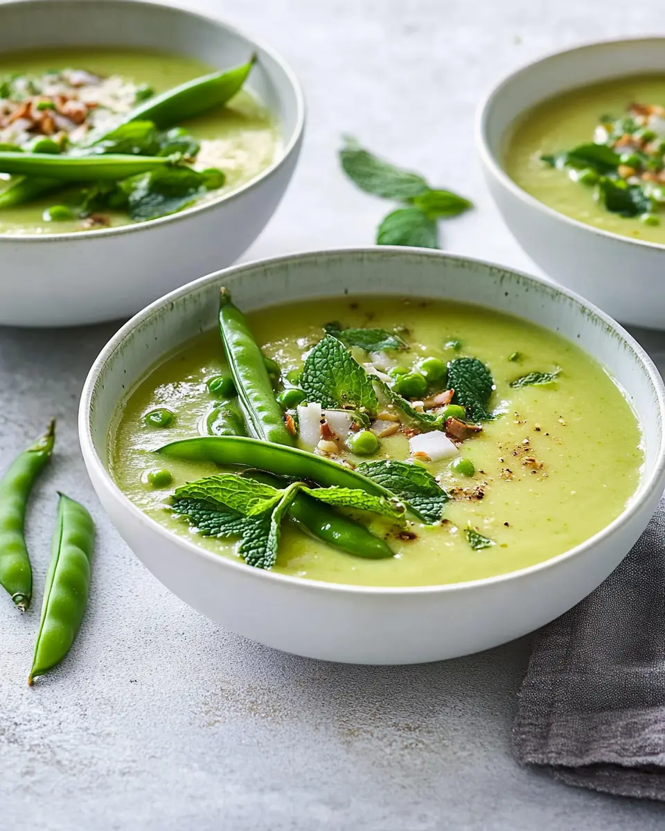 Kohlrabi-Kokos-Suppe mit Zuckerschoten und Minze: Irresistibly Creamy!