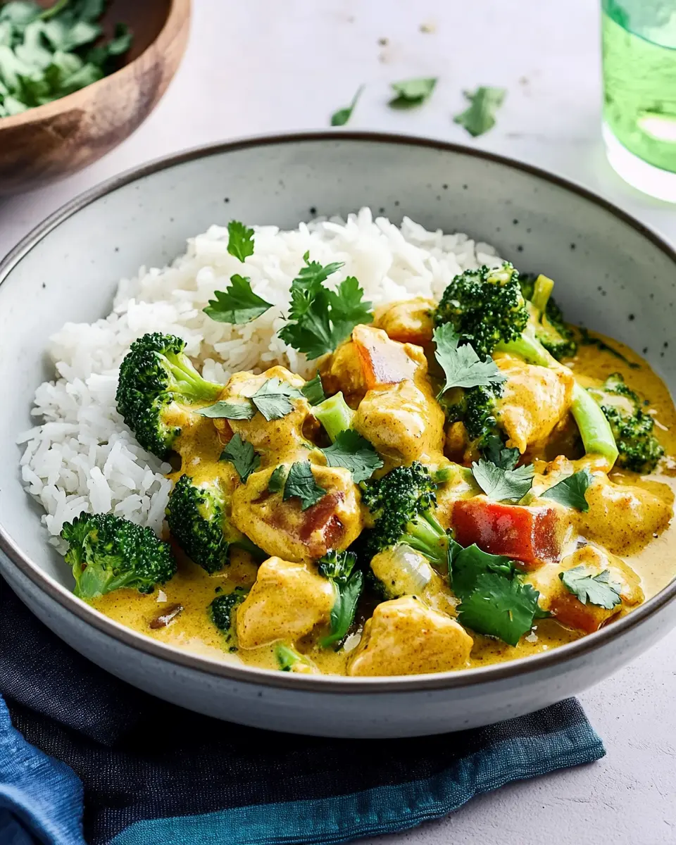 Veganes Curry Chicken Style mit Brokkoli und Reis: Comfort Food Bliss