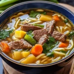 Nudelsuppe mit Rindfleisch First Image First Image