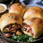 Handbrot mit Schinken und Pilze First Image First Image