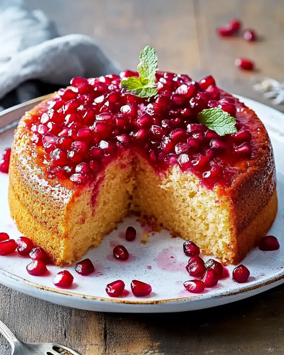 Rührkuchen mit Granatapfel