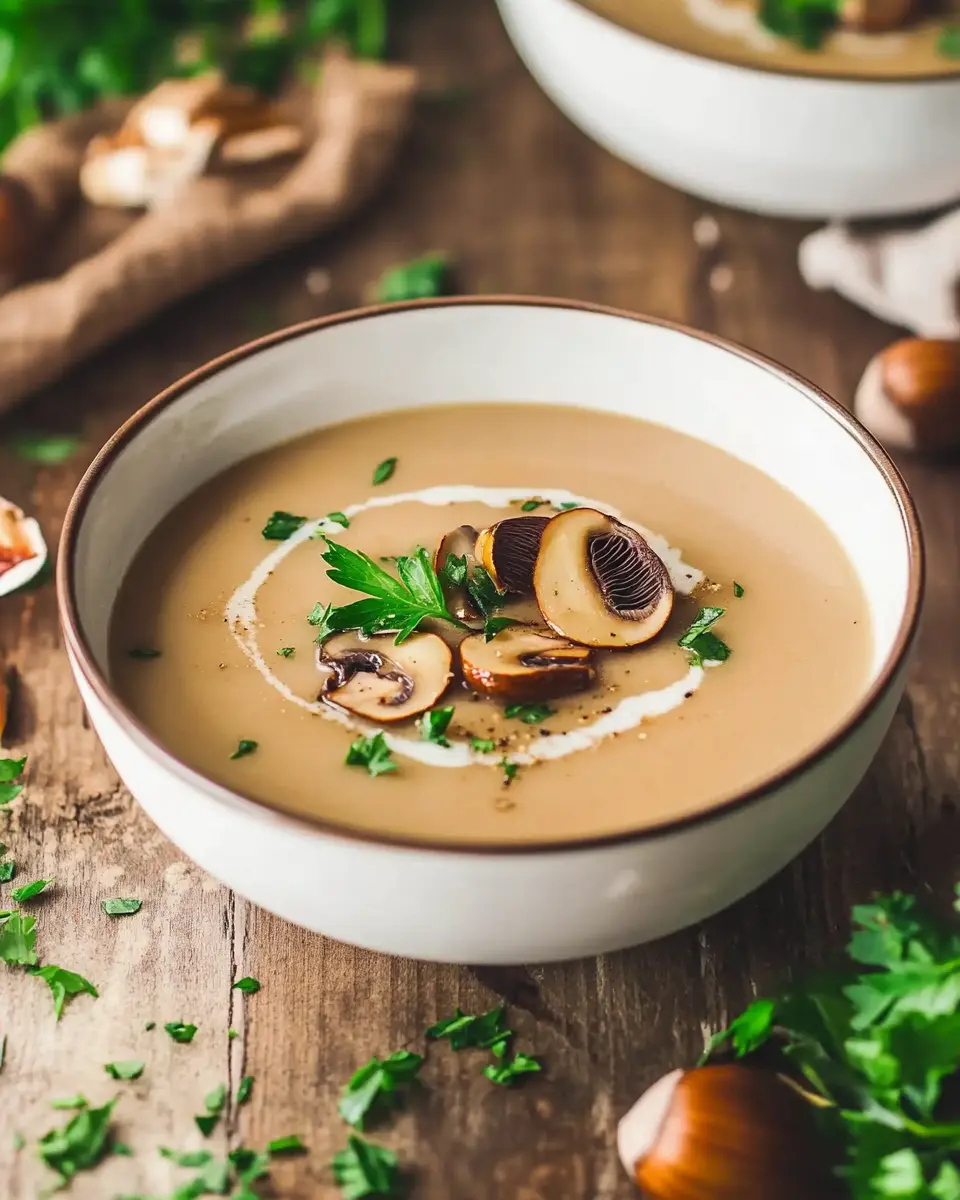 Herbstliche Maronensuppe mit Kräuterseitlingen: Cozy Delight