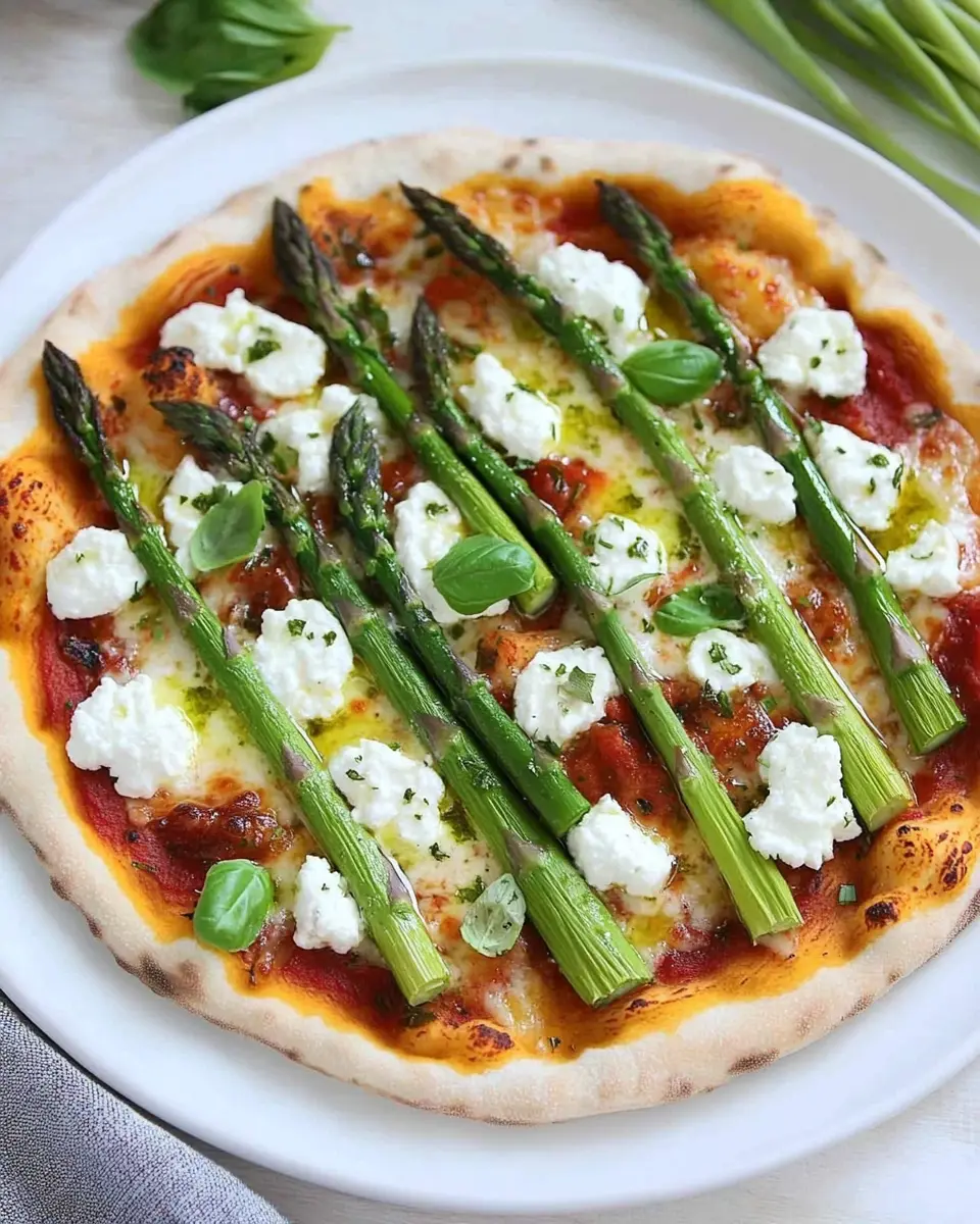 Pizza mit grünem Spargel und Ziegenkäse: Irresistibly Fresh Flavor
