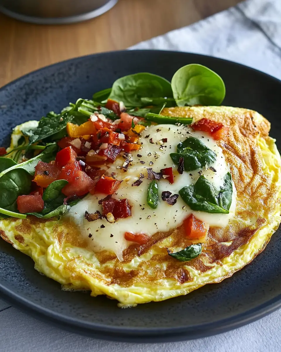 Omelett mit Käse und Gemüse