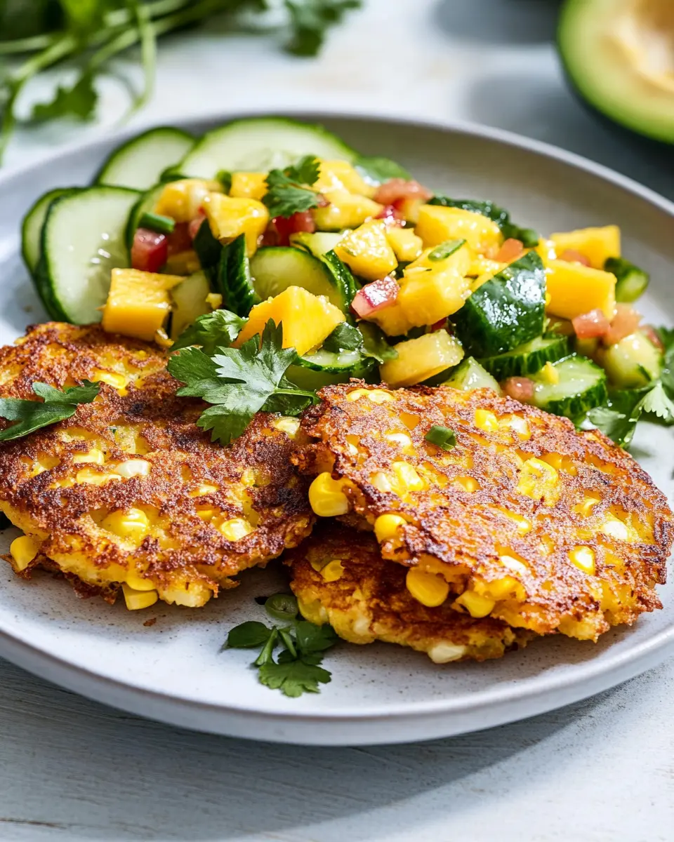 Maispuffer mit Gurken-Mango-Salat: A Juicy Homemade Delight