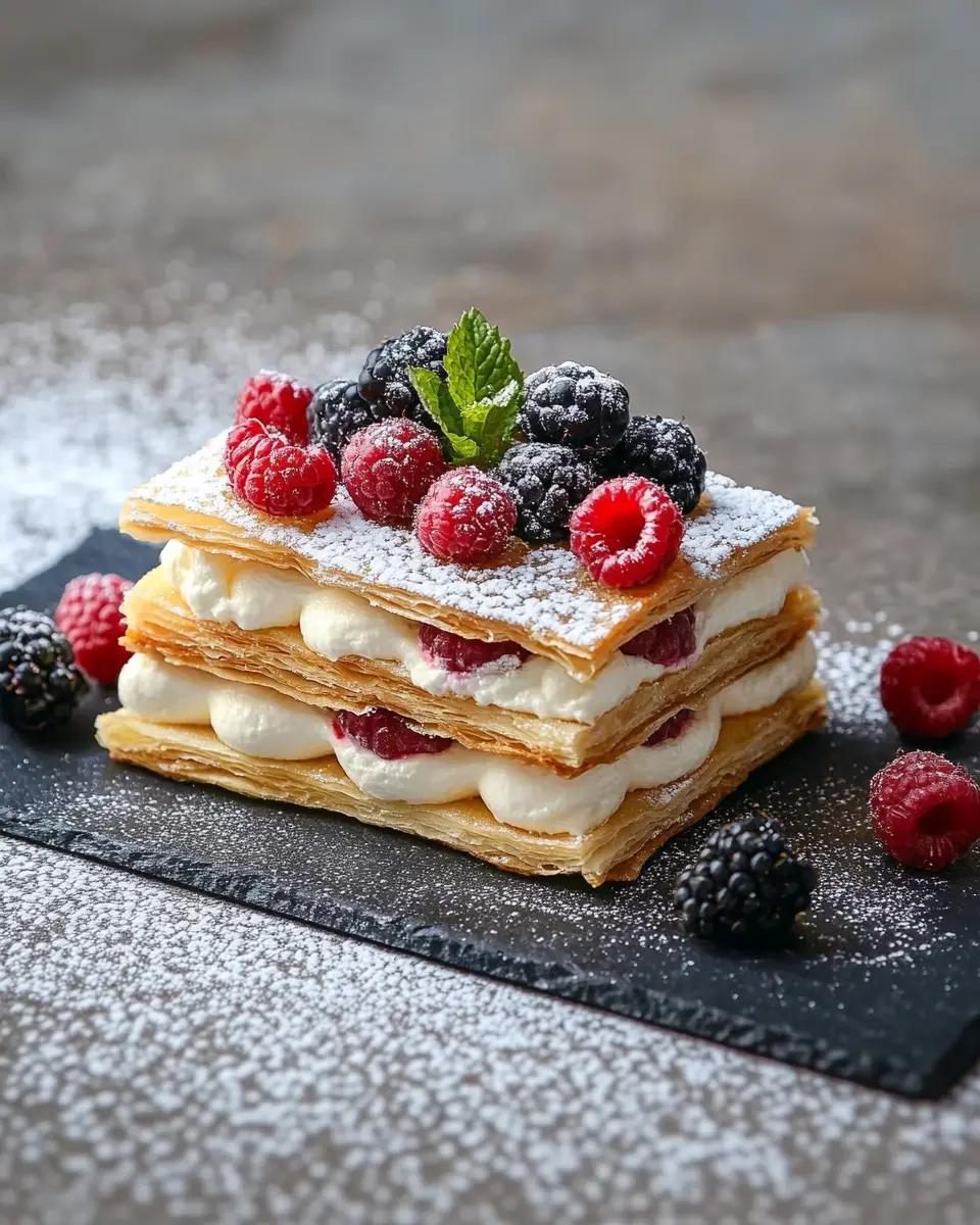Mille-feuille mit Frischkäsecreme: Irresistibly Creamy Delight