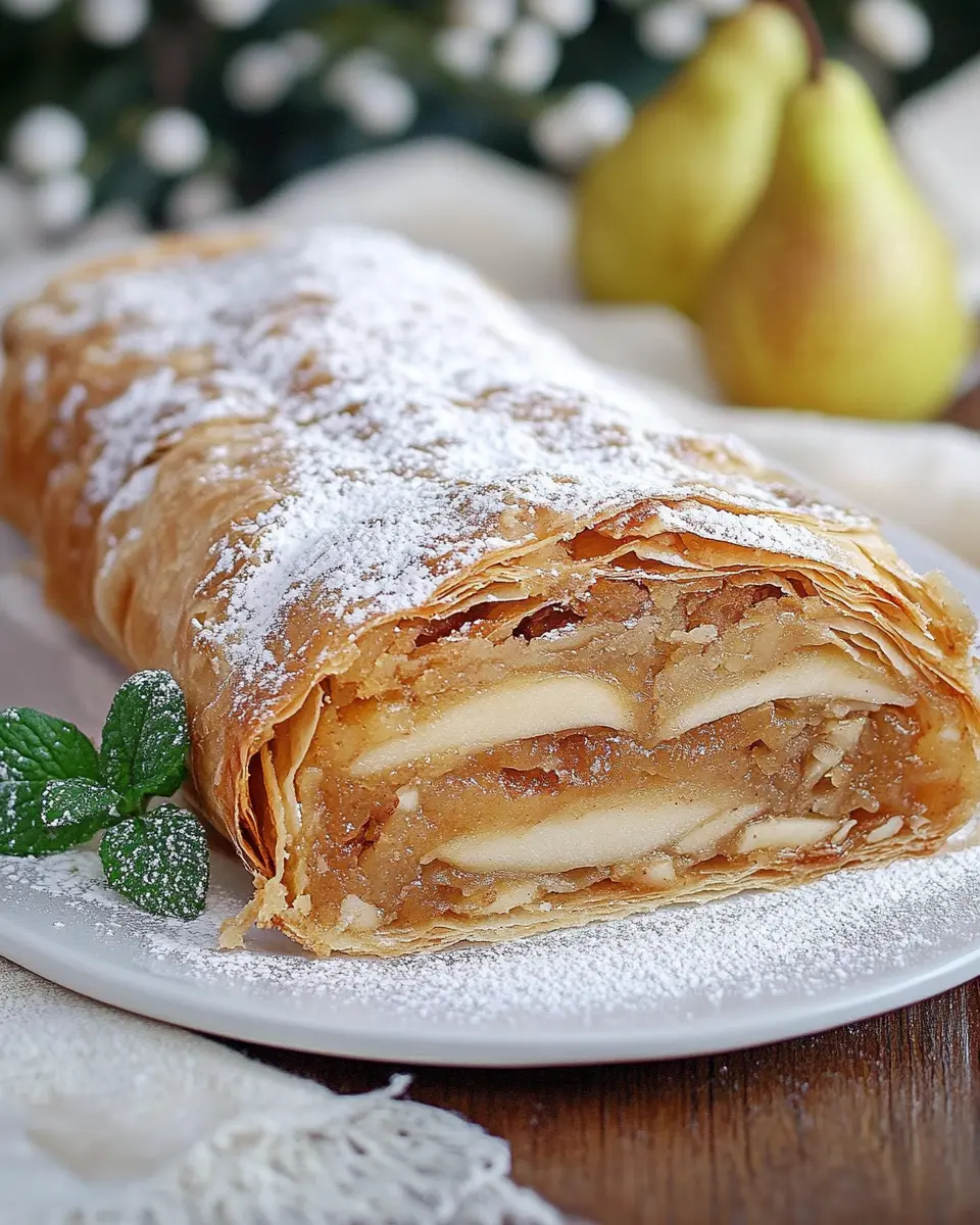 Birnen Lebkuchen Strudel