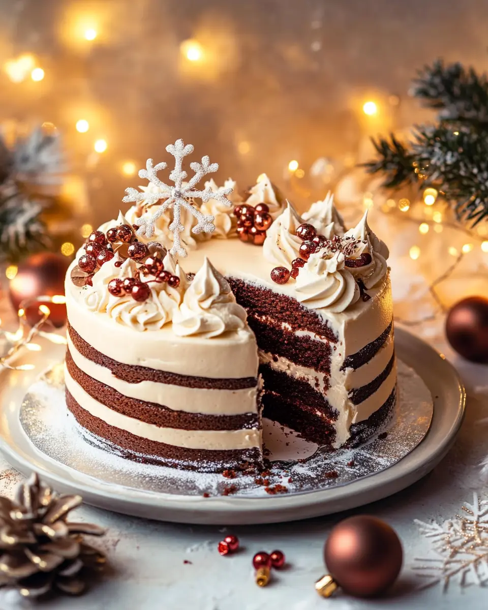 Weihnachtstorte mit festlicher Deko: Indulgent Creamy Delight