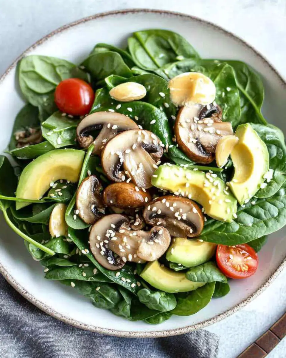 Spinatsalat mit Champignons und Avocado: Easy Gourmet Delight