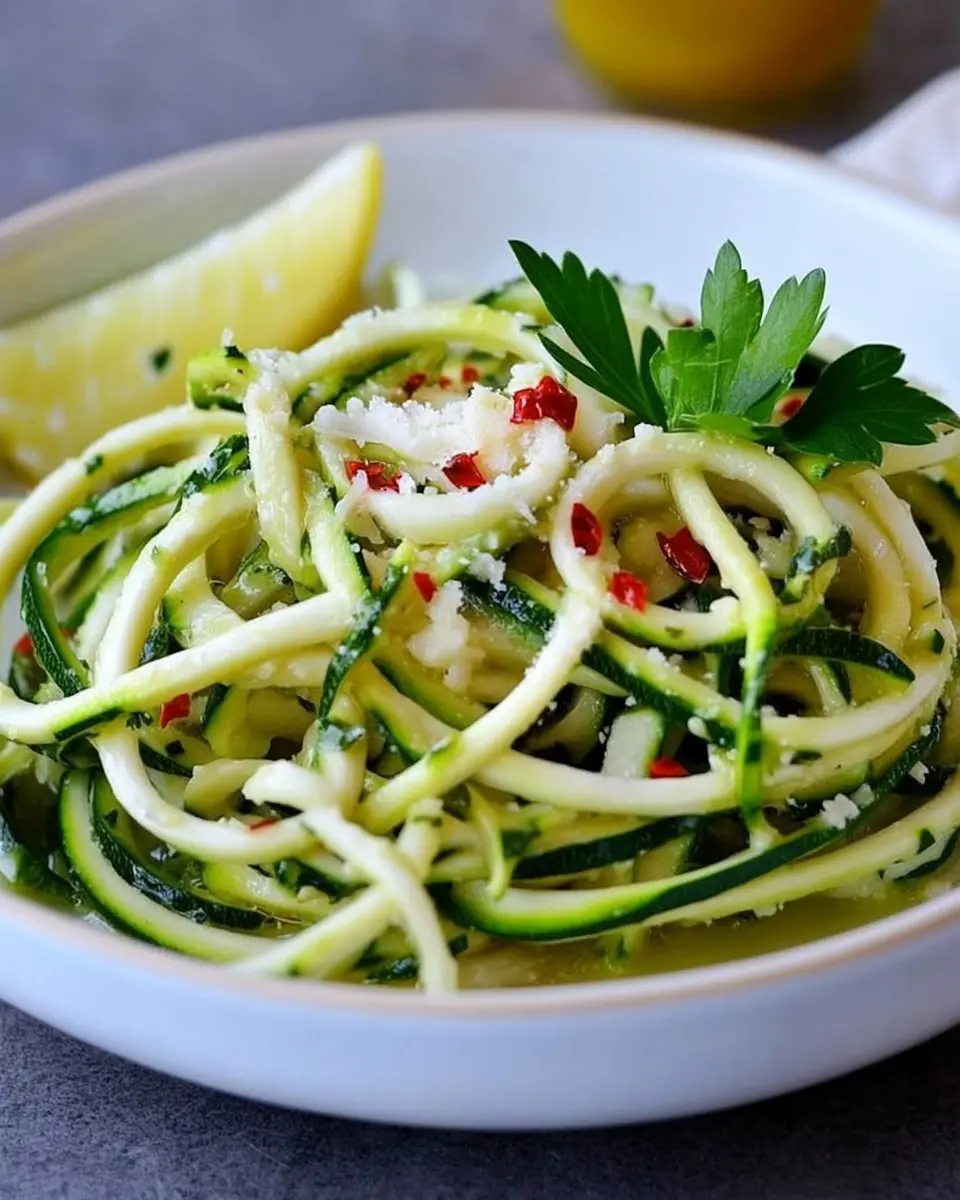 Zoodles mit Knoblauch und Chili First Image First Image