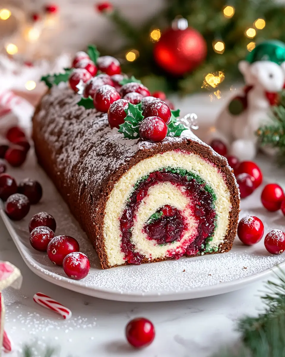 Zweifarbige Weihnachtsbiskuitrolle: Irresistibly Festive Delight