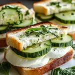 Mozzarella-Gurken-Sandwich mit Kresse First Image First Image