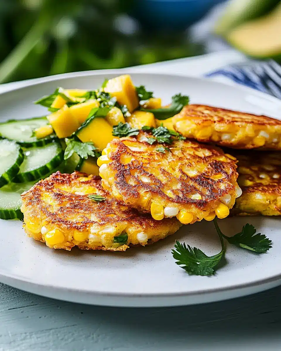 Maispuffer mit Gurken-Mango-Salat: A Juicy Homemade Delight