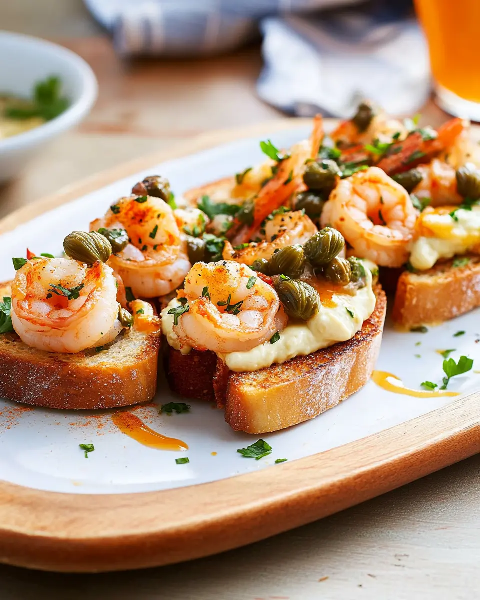 Garnelentoast mit Aioli und krossen Kapern: Irresistibly Flavorful!
